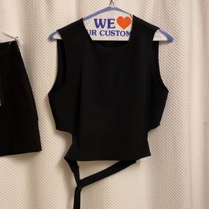 Zara Mini Skirt & Crop Top Set - Zipper details